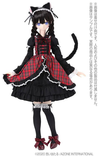 1/3 Scale 45 Cat Ears Gothic Jumper Skirt set Red Check x Black (DOLL ACCESSORY)ㅤ – Azone – ActionFigure Brasil