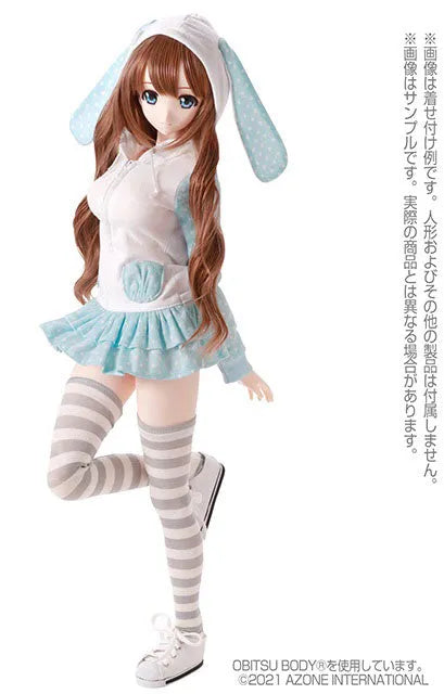 1/3 Scale AZO2 Bunny Hoodie One-piece Dress II White x Light Blue (DOLL ACCESSORY)ㅤ – Azone – ActionFigureBrasil