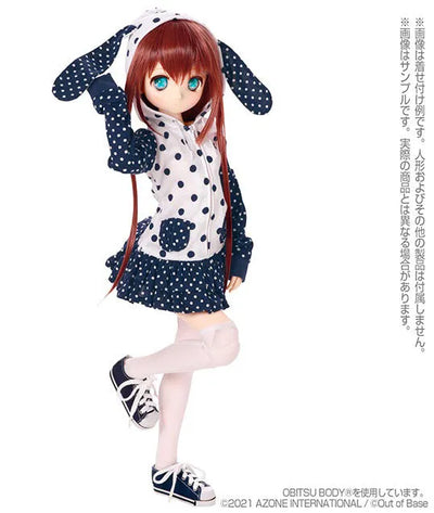 1/3 Scale AZO2 Bunny Hoodie One-piece Dress II White x Navy (DOLL ACCESSORY)ㅤ – Azone International – ActionFigureBrasil