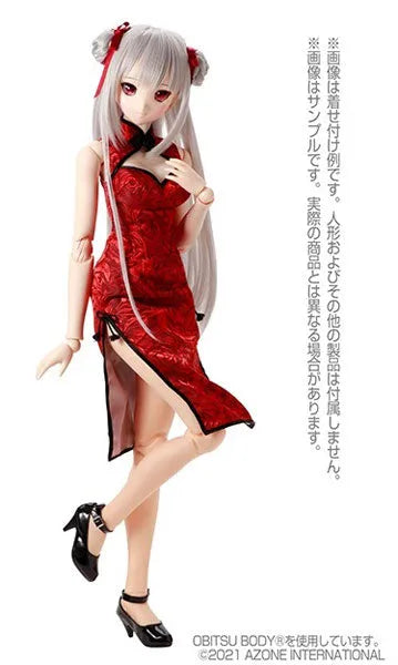 1/3 Scale AZO2 China Dress -Blooming Rose- Bordeaux x Black (DOLL ACCESSORY)ㅤ – Azone – ActionFigureBrasil