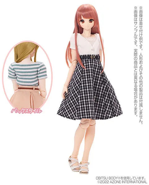 1/3 Scale AZO2 V-Neck Knit & Flare Skirt set White x Black Check (DOLL ACCESSORY)ㅤ – Azone International – ActionFigureBrasil
