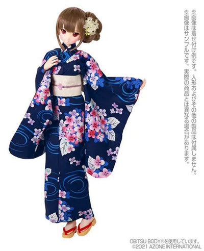 1/3 Scale's AZO2 Yukata set -Hydrangea and Maiden- Navy Blue (DOLL ACCESSORY)ㅤ – Azone – ActionFigureBrasil