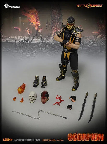 1/6 Action Figure - Mortal Kombat: Scorpionㅤ – WorldBox – ActionFigureBrasil