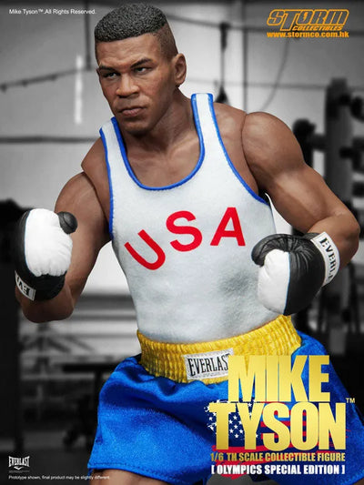 1/6 Collectible Figure Mike Tyson Olympic Special Editionㅤ – Storm Collectibles – ActionFigureBrasil — com base expositora