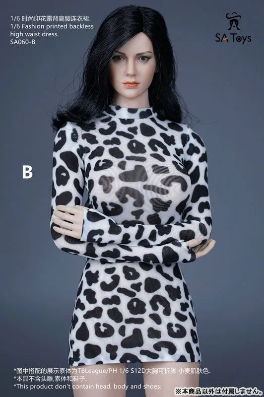 1/6 Fashion Print Backless High Waist Dress B (DOLL ACCESSORY)ㅤ – SA TOYS – ActionFigureBrasil