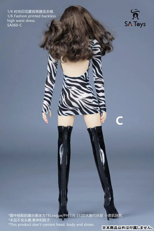 1/6 Fashion Print Backless High Waist Dress C (DOLL ACCESSORY)ㅤ – SA TOYS – ActionFigureBrasil