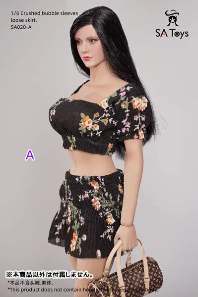1/6 Female Outfit Crushed Bubble Sleeve Loose Skirt A (DOLL ACCESSORY)ㅤ – SA TOYS – ActionFigureBrasil — ângulo diferente