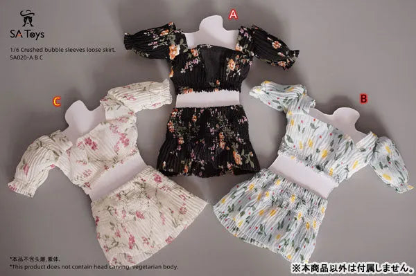 1/6 Female Outfit Crushed Bubble Sleeve Loose Skirt A (DOLL ACCESSORY)ㅤ – SA TOYS – ActionFigureBrasil