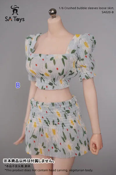 1/6 Female Outfit Crushed Bubble Sleeve Loose Skirt B (DOLL ACCESSORY)ㅤ – SA TOYS – ActionFigureBrasil — ângulo diferente