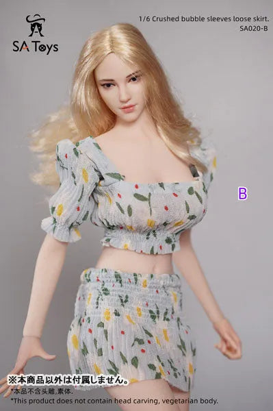 1/6 Female Outfit Crushed Bubble Sleeve Loose Skirt B (DOLL ACCESSORY)ㅤ – SA TOYS – ActionFigureBrasil