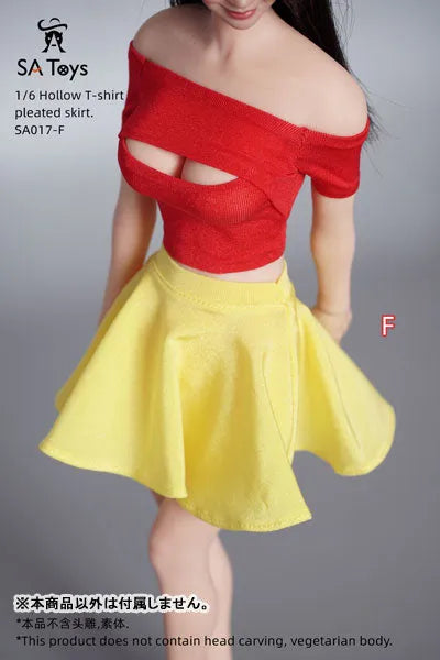 1/6 Female Outfit Hollow T-shirt Pleated Skirt F (DOLL ACCESSORY)ㅤ – SA TOYS – ActionFigureBrasil
