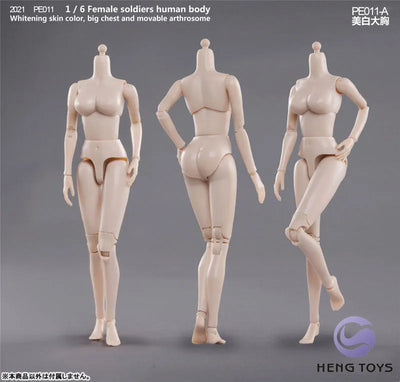 1/6 Female Soldier Human Body (Body) Pale/ Big Bust Aㅤ – HENG Toys – ActionFigureBrasil