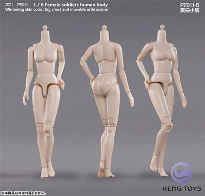 1/6 Female Soldier Human Body (Body) Pale/ Small Bust Bㅤ – HENG Toys – ActionFigureBrasil