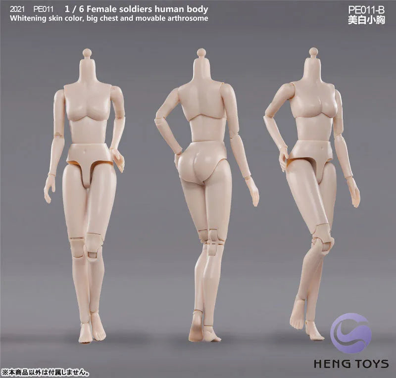 1/6 Female Soldier Human Body (Body) Pale/ Small Bust Bㅤ – HENG Toys – ActionFigureBrasil
