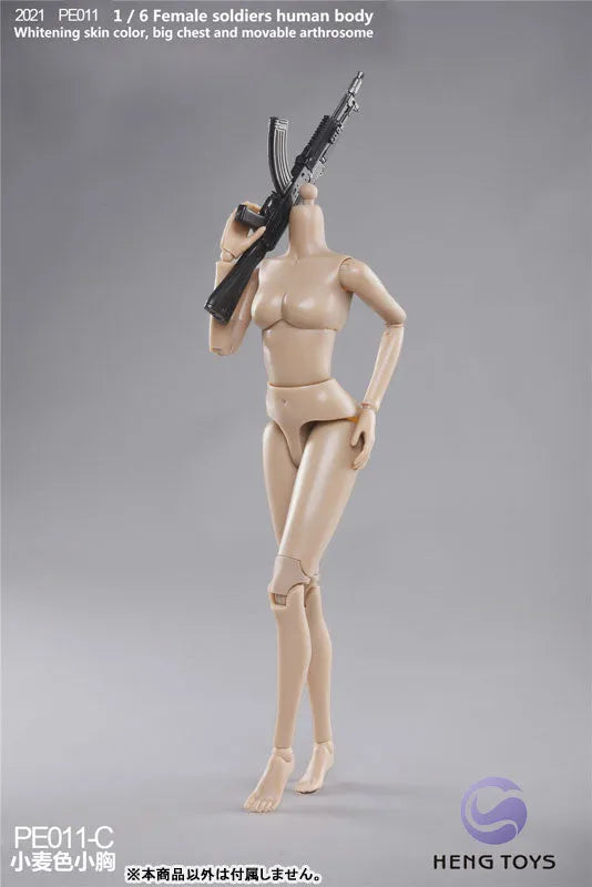 1/6 Female Soldier Human Body (Body) Tan/ Big Bust Cㅤ – HENG Toys – ActionFigureBrasil