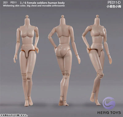 1/6 Female Soldier Human Body (Body) Tan/ Small Bust Dㅤ – HENG Toys – ActionFigureBrasil