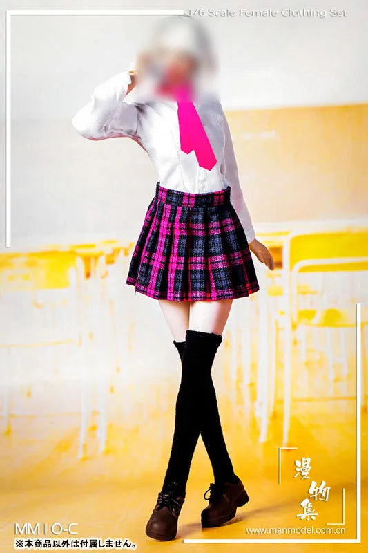 1/6 High School Girl Uniform Set / Pink Plaid (DOLL ACCESSORY)(Provisional Pre-order)ㅤ – Manmodel – ActionFigure Brasil