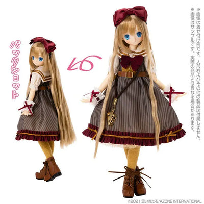 1/6 Komorebimori's Clothing Shop PNXS "Innocent Ribbon Sailor One-piece Dress" Set Bordeaux x Gray Stripe (DOLL ACCESSORY)ㅤ – Azone International – ActionFigureBrasil