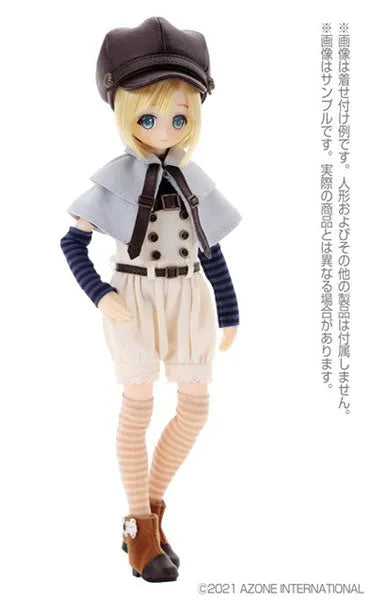 1/6 PNXS Odekake Casket & Cape Set -Alvastaria outfit collection- Dark Brown x Pale Blue (DOLL ACCESSORY)ㅤ – Azone International – ActionFigureBrasil