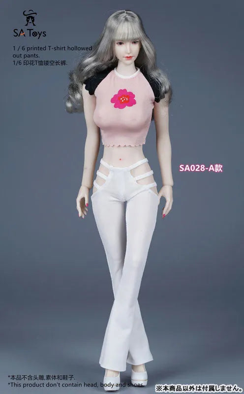 1/6 Print T-shirt Hollowood Out Pants A (DOLL ACCESSORY)ㅤ – SA TOYS – ActionFigureBrasil