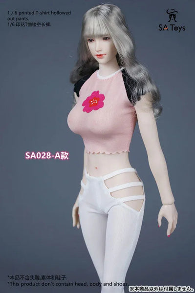 1/6 Print T-shirt Hollowood Out Pants A (DOLL ACCESSORY)ㅤ – SA TOYS – ActionFigureBrasil — close
