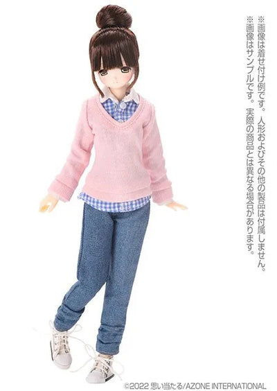 1/6 Pure Neemo Wear PNM Natural V-neck Sweater Light Pink (DOLL ACCESSORY)ㅤ – Azone – ActionFigureBrasil