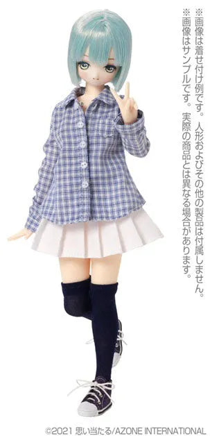 1/6 Pure Neemo Wear PNS Angelic Sigh Mama's Shirt Blue Checker (DOLL ACCESSORY)ㅤ – Azone International – ActionFigureBrasil
