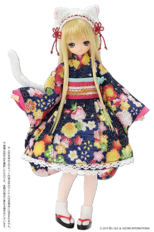 1/6 Pure Neemo Wear PNS Cat-eared Japanese Style Maid Set III Navy (DOLL ACCESSORY)ㅤ – Azone International – ActionFigureBrasil
