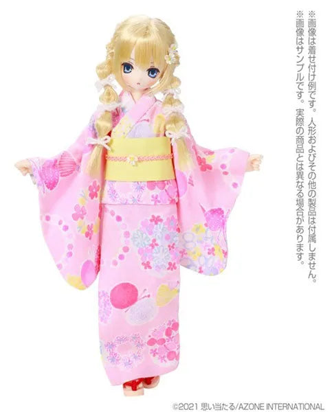 1/6 Pure Neemo Wear PNS Yukata set -Flower and Ribbon- Pink x Lemon Yellow (DOLL ACCESSORY)ㅤ – Azone – ActionFigureBrasil