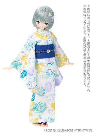 1/6 Pure Neemo Wear PNS Yukata set -Flower and Ribbon- White x Blue (DOLL ACCESSORY)ㅤ – Azone International – ActionFigureBrasil
