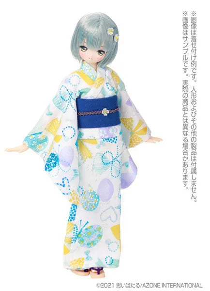 1/6 Pure Neemo Wear PNS Yukata set -Flower and Ribbon- White x Blue (DOLL ACCESSORY)ㅤ – Azone International – ActionFigureBrasil