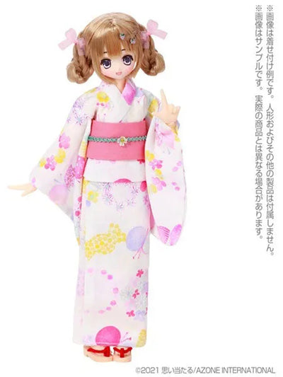 1/6 Pure Neemo Wear PNS Yukata set -Flower and Ribbon- White x Pink (DOLL ACCESSORY)ㅤ – Azone – ActionFigureBrasil