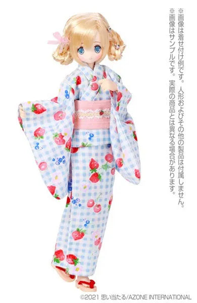 1/6 Pure Neemo Wear PNS Yukata set -Strawberry & Maiden- Sax Gingham Check (DOLL ACCESSORY)ㅤ – Azone International – ActionFigureBrasil