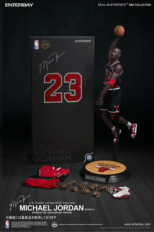 1/6 Real Masterpiece Collectible Figure/ Michael Jordan Series 2 #23 Black Uniformㅤ – ENTERBAY – ActionFigureBrasil