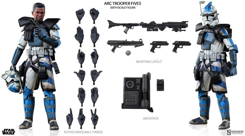 1/6 Scale Figure - Militaries of Star Wars ARC Trooper Fives (Phase 2 Armor Ver.)ㅤ – Sideshow Collectibles – ActionFigureBrasil