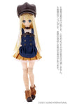 1/6 PNXS Odekake Casket & Apron Overall Set -Alvastaria outfit collection- Dark Brown x Blue (DOLL ACCESSORY)ㅤ