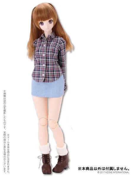 48cm/50cm Doll Wear - AZO2 Checkered Shirt / Blue Checks (DOLL ACCESSORY)ㅤ – Azone International – ActionFigure Brasil