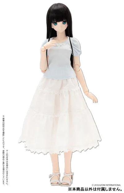 48cm/50cm Doll Wear - AZO2 Early summer Dress Set / White x Light Blue (DOLL ACCESSORY)ㅤ – Azone International – ActionFigure Brasil