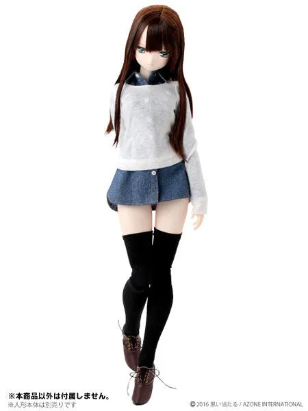 48cm/50cm Doll Wear - AZO2 Sawayaka Denim One-piece Dress Set / Indigo x White (DOLL ACCESSORY)ㅤ – Azone International – ActionFigure Brasil