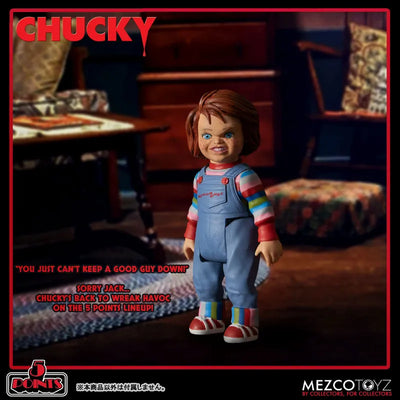 5 Point / Child's Play Series: Chucky Action Figure Deluxe Setㅤ – Mezco – ActionFigure Brasil — ângulo diferente