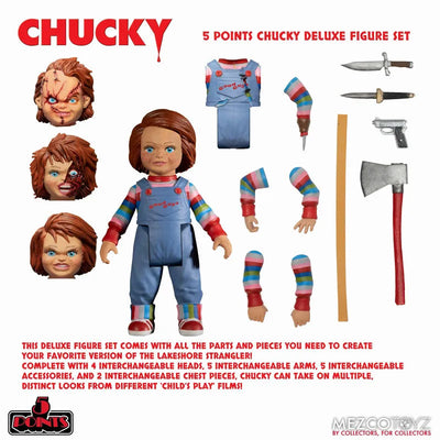 5 Point / Child's Play Series: Chucky Action Figure Deluxe Setㅤ – Mezco – ActionFigure Brasil — ambientada