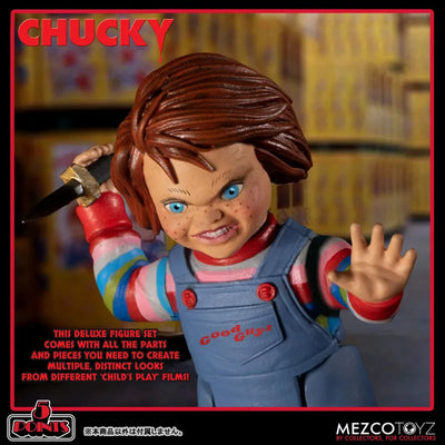 5 Point / Child's Play Series: Chucky Action Figure Deluxe Setㅤ – Mezco – ActionFigure Brasil — detalhe do produto