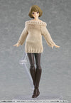 figma Styles Off-the-Shoulder Sweater Dress (Beige)ㅤ - ActionFigure Brasil