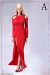 1/6 Bare Shoulder Evening Dress Set Red (DOLL ACCESSORY)ㅤ