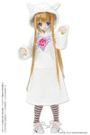 1/6 Pure Neemo Wear PNS Yamikawa*Cat Ears Hooded One-piece Dress White (DOLL ACCESSORY)ㅤ