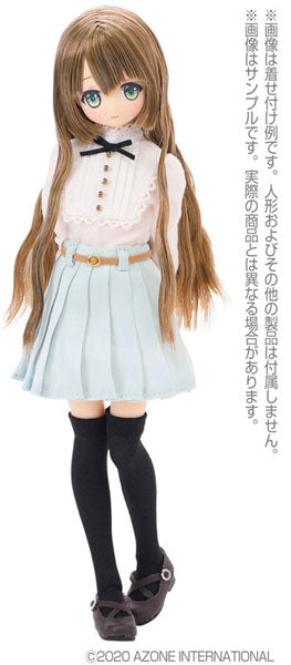 Pure Neemo Wear 1/6 PNM Leather Belt Pleated Mini Skirt Saxe Blue (DOLL ACCESSORY)ㅤ