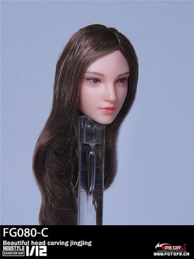 1/12 Beauty Female Head C (Chestnut Brown Long Hair)ㅤ