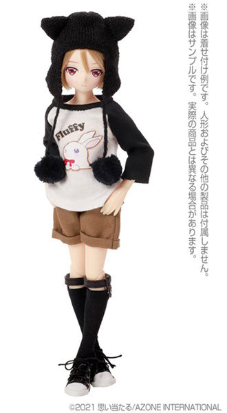 1/6 Pure Neemo Wear PNS SnottyCat Cat Ear Knit Cap II Black (DOLL ACCESSORY)ㅤ