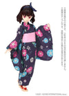 Picco Neemo Wear 1/12 Yukata set -Morning Glory and Maiden- Navy Blue (DOLL ACCESSORY)ㅤ