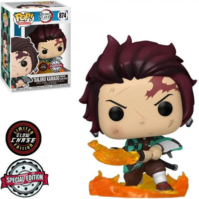 FUNKO POP CHASE DEMON SLAYER EXCLUSIVE - TANJIRO KAMADO (HINOKAMI KAGURA DANCE GLOWS IN THE DARK) 874